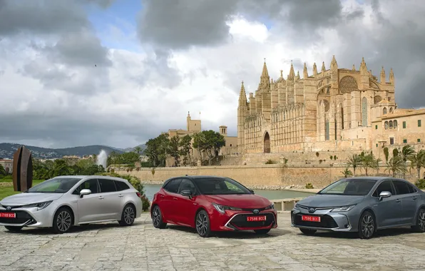 Авто, город, здание, Toyota, Corolla