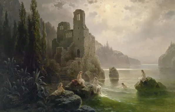 Картина, живопись, painting, купальщицы