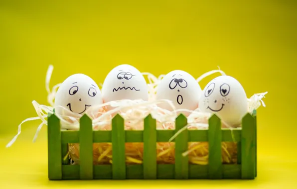 Яйца, смайл, Пасха, smile, spring, Easter, eggs, funny
