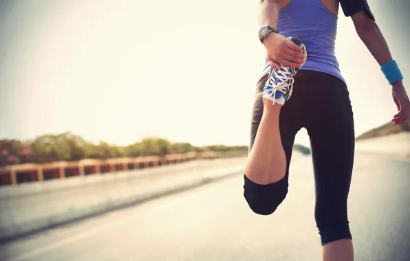 Woman, physical activity, elongation, jogging, sports wear