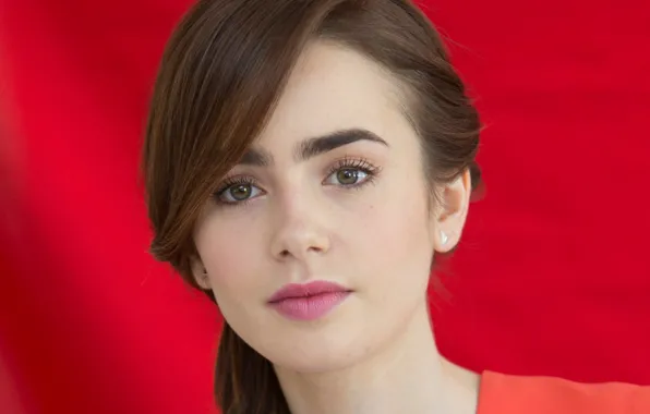 Взгляд, лицо, модель, актриса, Лили Коллинз, Lily Collins