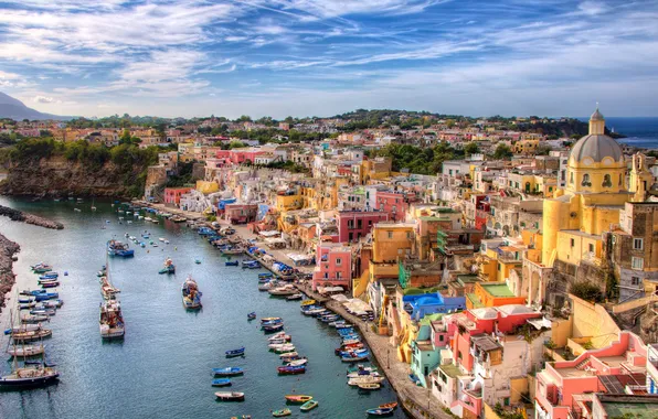 Италия, Italy, Campania, Неаполитанский залив, Кампания, Procida Island, Остров Прочида, Gulf Naples