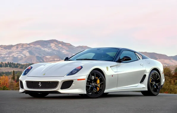 Белая, Ferrari, суперкар, феррари, 599, GTO
