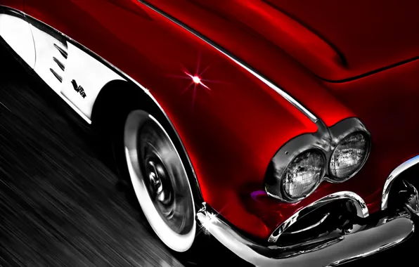 Картинка фон, Corvette, Chevrolet, Шевроле, классика, 1962, Корвет