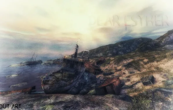 Маяк, корабль, остров, разрушения, мель, terout, дорогая эстер, dear esther