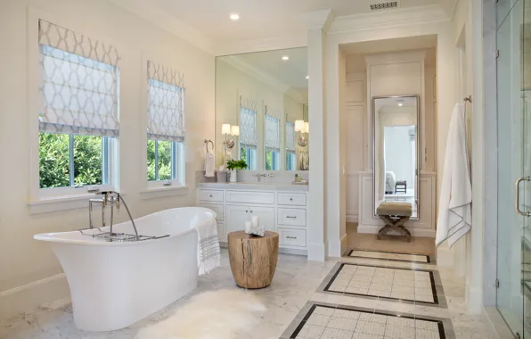 Зеркало, ванна, Design, Bathroom, Interior