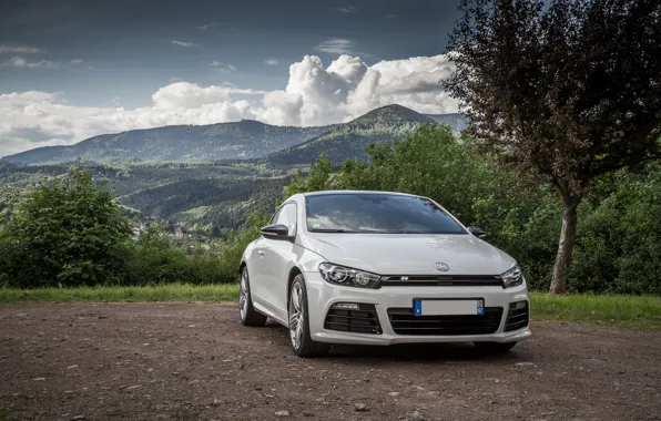 Volkswagen, white, scirocco