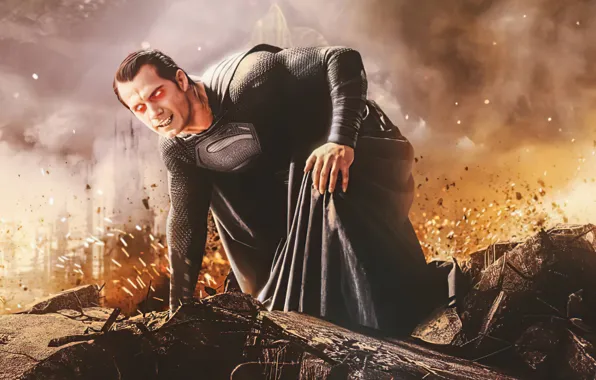 Red Eyes, Superman, DC Comics, Henry Cavill, Justice League