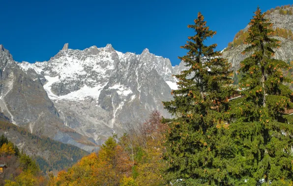 Осень, горы, Италия, Валле-д'Аоста, Курмайор