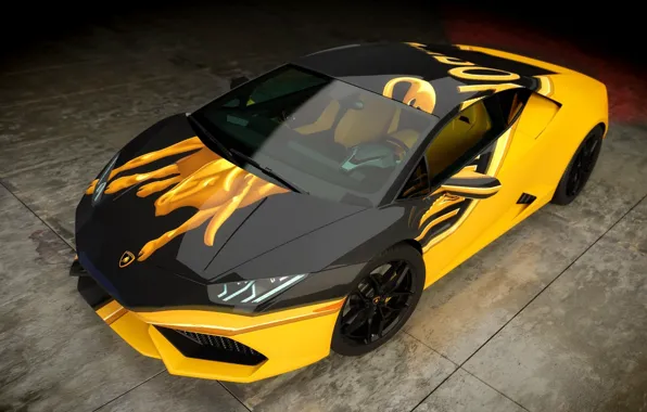 Tuning, SuperCar, Lamborghini Huracan, Black&amp;Yellow