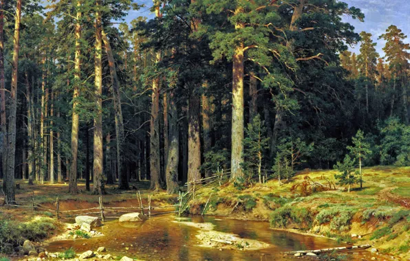Картинка лес, картина, Шишкин, Корабельный