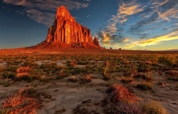 Картинка пейзаж, природа, скала, пустыня, new mexico