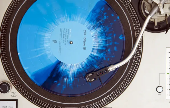 Картинка blue, splatter, vinyl, record player, Technics, You Blew It!