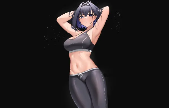 Hot, sexy, anime, fitness, gym, tights, armpit, armpits