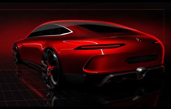 Car, concept, Mercedes, red, Geneva, Mercedes Benz AMG GT, Geneva Mercedes Benz AMG GT Concept