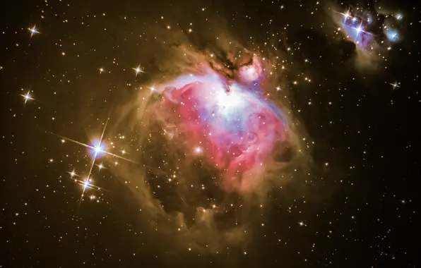 Космос, звезды, находится, Туманность Ориона, ниже, Пояса Ориона, Orion nebula