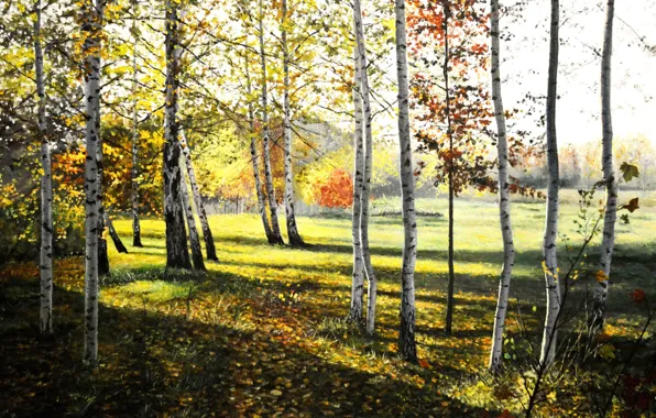 Масло, картина, холст, художник С.Луценко, &quot;Теплый денек&quot;