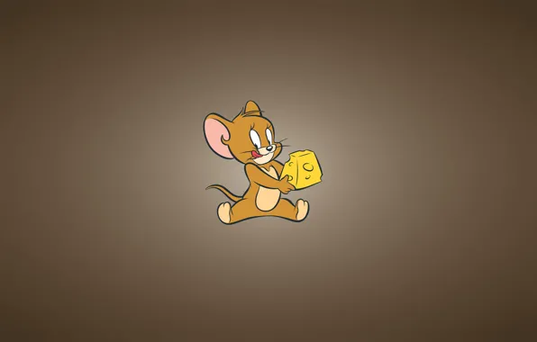 Картинка минимализм, мышь, сыр, Том и Джерри, Tom and Jerry