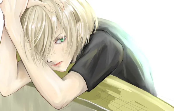 Аниме, Взгляд, арт, Yuri on Ice, Юрий на льду, Юрий Плиседский
