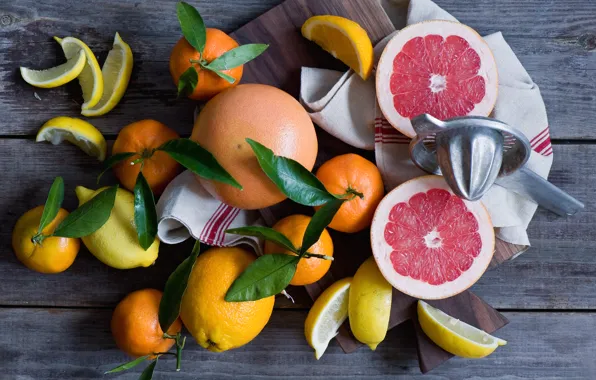 Картинка цитрусы, лимоны, мандарины, грейпфруты