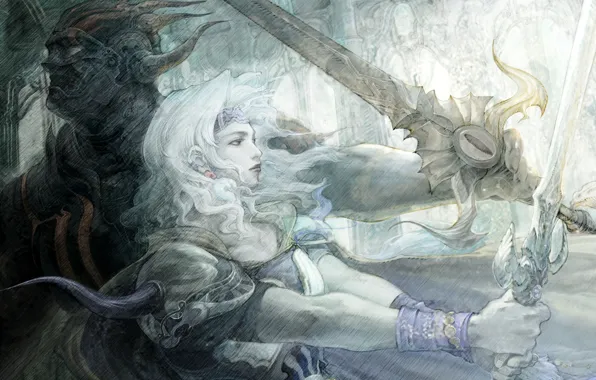 Final fantasy, ёситака амано, final fantsy iv, cecil