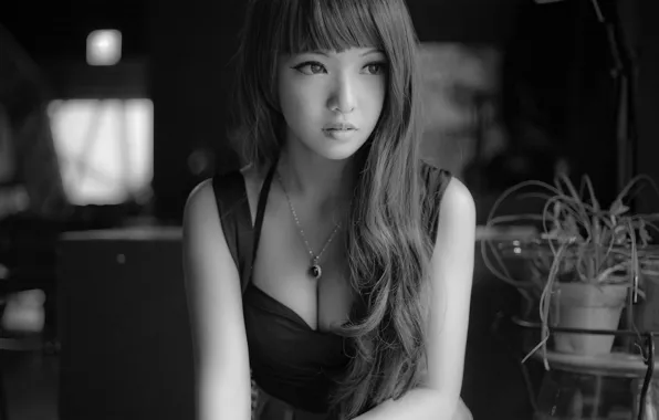 B&W, tits, big tits, Tits, Face, Big Tits, non nude, BIG TITS