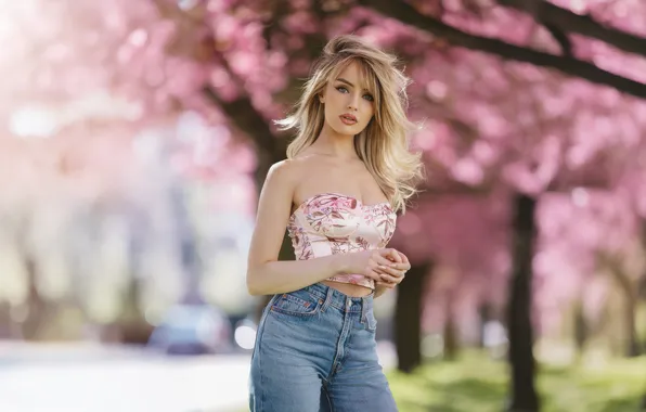 Girl, spring, blonde, vibes
