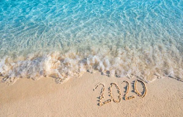 Песок, море, пляж, Новый год, new year, happy, beach, sea