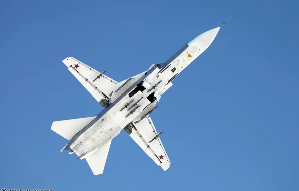 Картинка су-24, вид снизу, фронтовой бомбардировщик, ввс россии