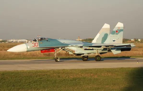 Картинка истребитель, аэродром, многоцелевой, Су-27