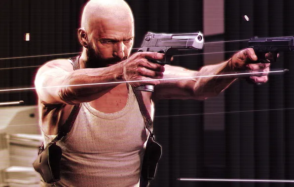 Картинка оружие, пистолеты, стрельба, guns, пули, game, Max Payne 3, Макс