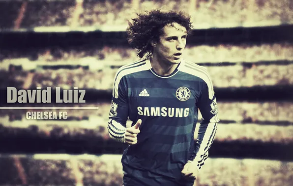 Картинка футболист, защитник, чемпион, Челси, Chelsea, Давид Луиз, David Luiz, бразилец