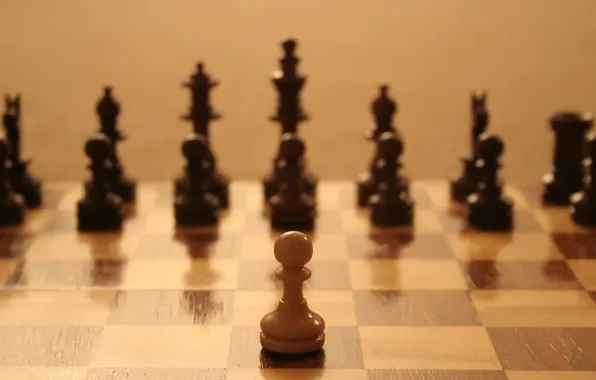 Поле, один, шахматы, воин
