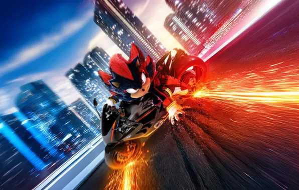 Город, мотоцикл, экшн, Соник 3, Sonic The Hedgehog 3