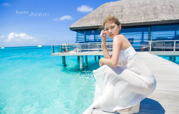 Light, girl, sea, woman, maldives, asian