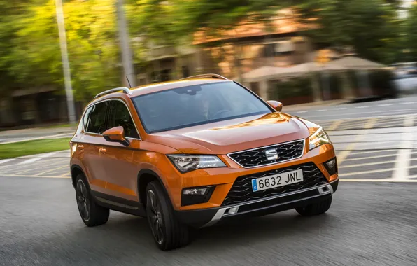 Город, движение, улица, SUV, Seat, 2017, 4Drive, Ateca