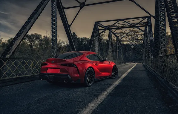 Красный, Авто, Мост, Машина, Toyota, Car, Автомобиль, Render
