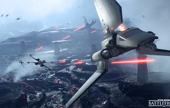 Игры, Electronic Arts, DICE, X-Wing, star wars battlefront, Sullust, Imperial Shuttle