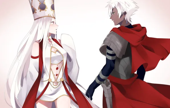 Девушка, аниме, арт, парень, двое, Fate/Grand Order