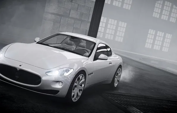 Картинка машина, туман, ч/б, GTA 4, Maserati GT