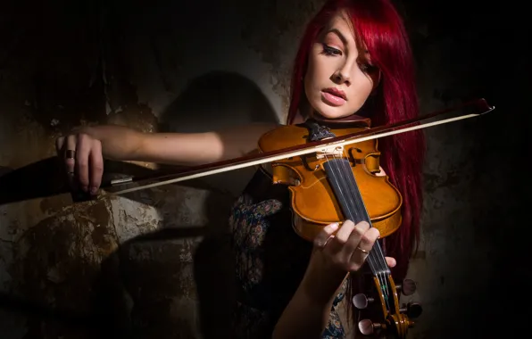 Девушка, скрипка, игра, Violin