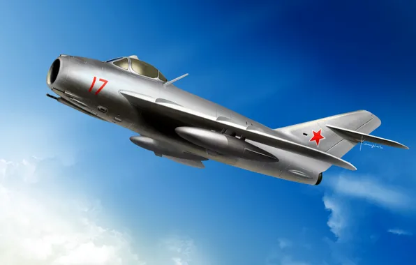СССР, ВВС СССР, МиГ-17, фронтовой истребитель, Реактивный истребитель