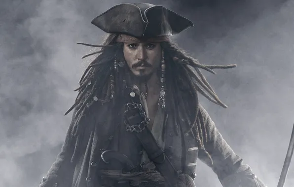 Картинка Johnny Depp, Джонни Депп, Капитан Джек Воробей, Captain Jack Sparrow, Пираты Карибского моря: На краю …