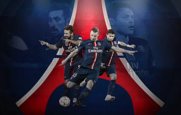 Картинка wallpaper, sport, logo, football, Paris Saint-Germain, players