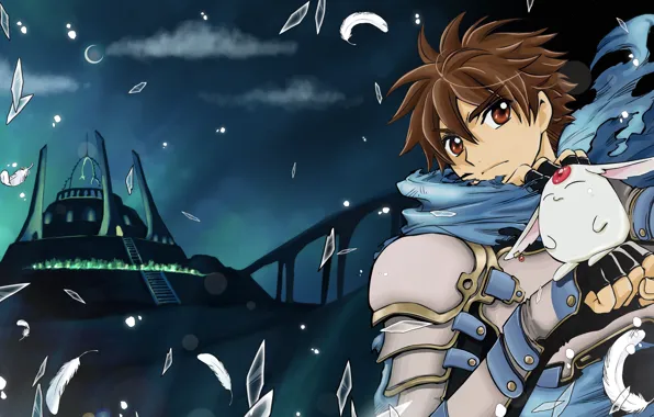 Аниме, арт, парень, зверёк, Tsubasa Reservoir Chronicles