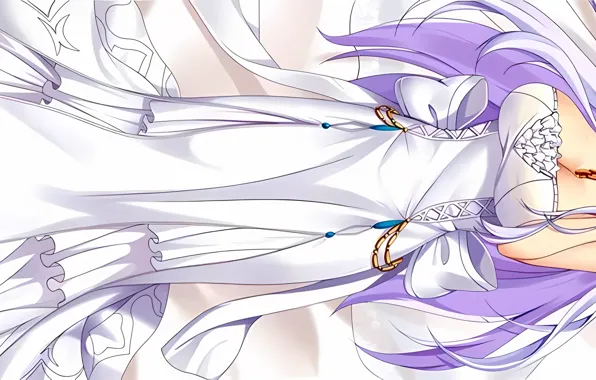 Widescreen, girl, sexy, cleavage, long hair, dress, boobs, anime