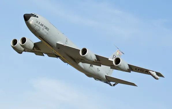 Полет, Boeing, самолёт, реактивный, заправщик, военно-транспортный, многофункциональный, KC-135