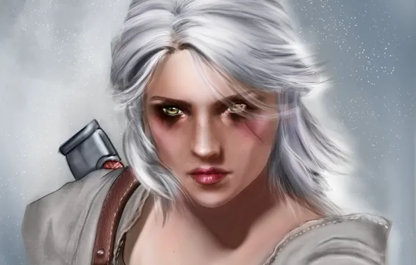 Картинка взгляд, девушка, арт, Ciri, Witcher 3: Wild Hunt