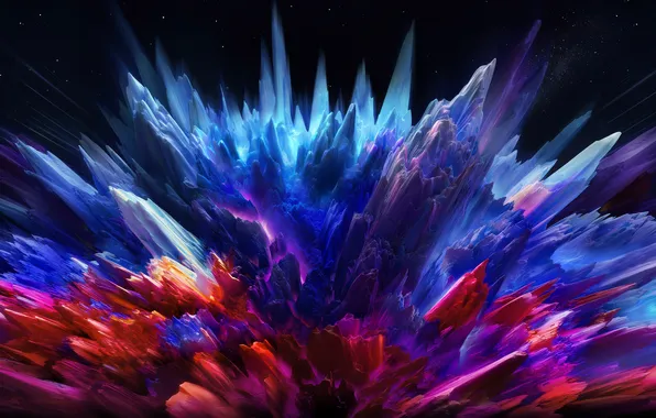 Картинка Взрыв, abstract, Explosion, цветовой всплеск, Color burst