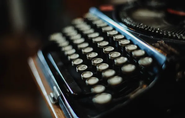 Макро, фон, пишущая машинка